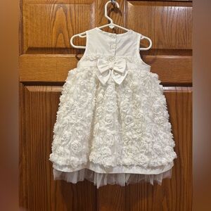 Wendy Bellissimo White Floral Kids Dress with Bow